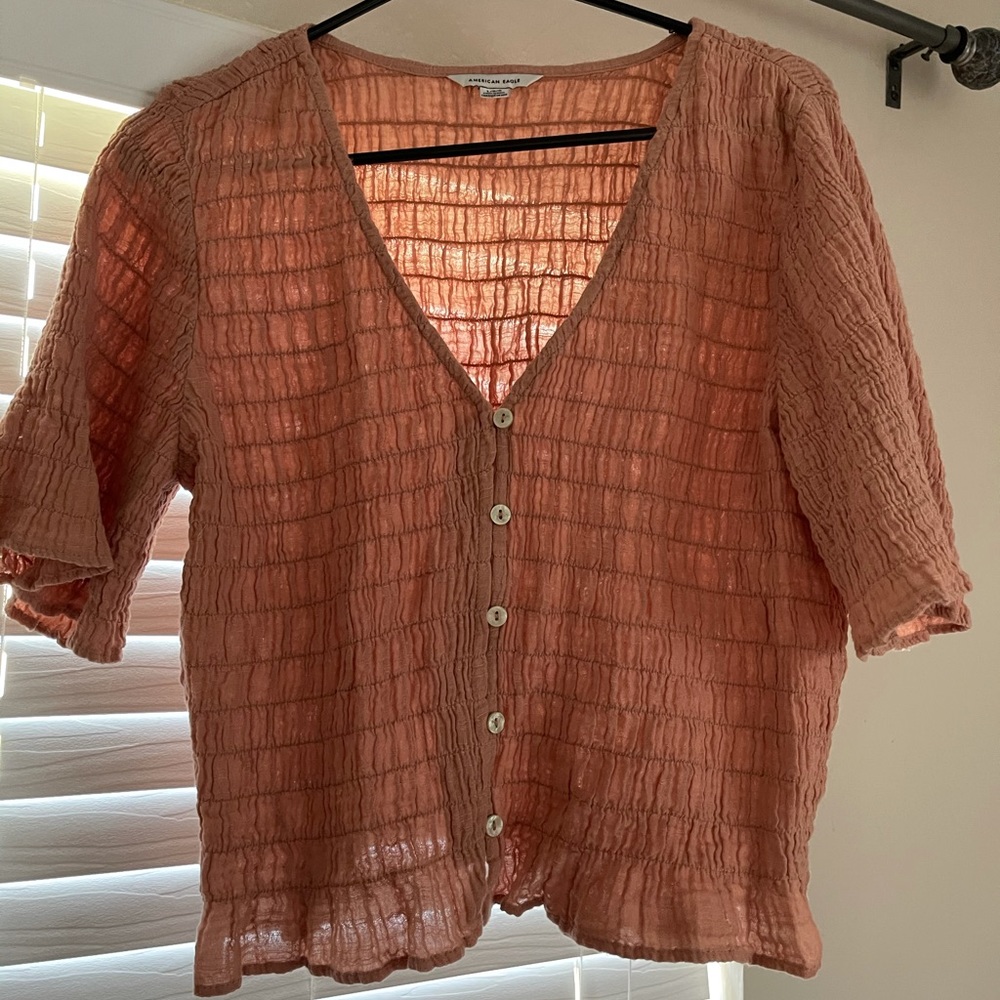 American eagle pleated crop top